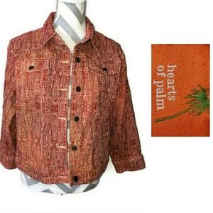 Hearts of Palm womens size 14 orange textured blazer.